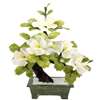 Copac decorativ Jad 3 bujori, floarea dragostei arbore stil bonsai piatra semipretioasa, copacel feng shui 30 cm verde