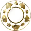Oglindă decorativa de perete, ramă cu frunze, aurie, 36 cm