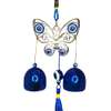 Clopotei metalici de vant cu fluture si ochi magic norocos, decoratiune cu simboluri de relatii armonioase, casa si gradina 26 cm