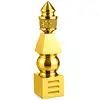 Pagoda 5 elemente, obiect feng shui cu rol puternic de protecție ghinion, metal auriu rezistent 15 cm