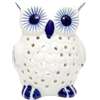 Bufnița lampa aromaterapie, porțelan alb albastru 12 cm