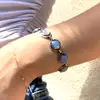 Bratara 7 pietre Opal, piatra rotunda alb albastru, incuietoare toggle reglabila