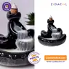 Fantana Fum Pepite, suport de aromaterapie conuri parfumate backflow, ceramica 9 cm negru