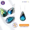 Pandantiv Labradorit, colier pandantiv din cristal lustruit, piatră strop picătura 3-3.5 cm