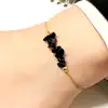Brățară șnur obsidian, 7 cristale naturale, reglabilă