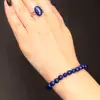 Set brățară și inel Lapis Lazuli ajustabile