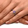 Inel Ametist, piatra fericirii 8 mm, Argint 925 oval mov ajustabil