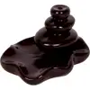 Fantana fum backflow, 3 pietre Zen simbol al relaxarii, set suport cu 2 conuri fumigene parfumate cu efect de gheata calda, negru rosu