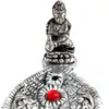 Suport betisoare parfumate Buddha, din metal, 20 cm argintiu