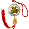 Amuleta anti accidente feng shui, cu monede norocoase, auriu sirag rosu