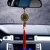 Amuleta antiaccidente feng shui pentru protectie impotriva accidentelor, cu monede norocoase, auriu snur rosu