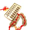Amuleta Feng Shui Abac cu monede pentru succes scolar și noroc in afaceri, auriu snur rosu
