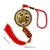 Amuleta antiaccidente feng shui pentru protectie impotriva accidentelor, cu monede norocoase, auriu snur rosu