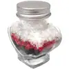 Pietre semipretioase Cristal de Stanca, Coral si Onix in borcan in forma de inima, alb rosu negru, 245g