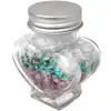 Pietre semipretioase Ametist, Turcoaz si Cristal de Stanca, borcan in forma de inima, 245 g