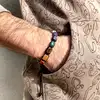 Brățară șnur cu pietre naturale pătrate 7 chakre, barbați și femei, reglabilă
