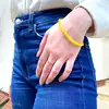 Bratara citrin, pietre semipretioase pentru creativitate si noroc la bani, cca 37 pietricele mici de 4 mm galben