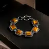 Bratara 6 pietre Ochi de Tigru forma patrat
