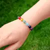 Bratara 7 chakre, pietre semipretioase si argint 925, reglabila unisex multicolor