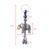 Breloc elefant cu trompa în sus și ochi magic norocos, amuletă feng shui pentru protecție împotriva relelor și a deochiului,  metal solid de calitate 14 cm