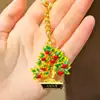 Breloc Copacul vieții cu lingouri, amuletă feng shui pentru bani și prosperitate, metal multicolor 9.5 cm