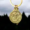 Breloc zodia Dragon cu Wu Lou, amuletă pentru sănătate și stabilității, metal solid auriu 6 cm