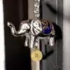 Breloc cu elefant și monede, amuletă feng shui pentru bani, metal 