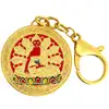 Breloc Ratnasambhava Buddha, amuletă feng shui pentru înțelepciune și bogăție, metal roșu 10 cm