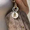 Zodia Vărsător breloc chei, pandantiv sidef alb personalizat cu semn zodiacal, 30 mm