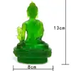 Set Buddha medicinei verde, staueta cristal glazurat Liuli k9 cu covoras antiderapant si periuta, simbol de sanatate si prosperitate, 130 mm