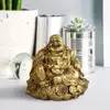 Buddha vesel al fericirii, pentru dragoste si abundenta, statueta auriu