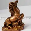 Cal in doua picioare pe val, statueta feng shui pentru victorie si depasirea obstacolelor, auriu