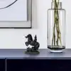 Cal negru cu vasul bogăției, statueta feng shui pentru succes la bani, negru, 9,5cm