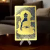Card Buddha medicinei cu pasăre Garuda, amuleta pentru protectie boli, metal auriu suport inclus