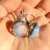 Cercei Opal, piatră pentru stabilitate, forma rotundă luciu sticlos incolor