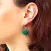 Cercei Malachit, piatra concentrării, verde