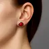 Cercei mici piatra calcedonia fuxia