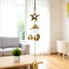 Clopot de vânt cu stea strălucitoare, 4 clopotei, simbol al ghidării și perfectiunii, 40 cm