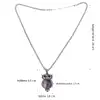 Colier Ametist pandantiv bufnita cu lantisor tip tennis argintiu ajustabil, piatra 3.5 cm mov
