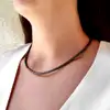 Colier Hematit, piatra cu un puternic rol protector si indeplinirea aspiratiilor, pietre mici negru