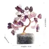Copacei decorativi Ametist, piatra divinitatii si iubirii, copacel Feng Shui din cristale pe suport de piatra, 8 cm mov 