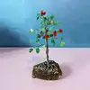 Copac cu cristale Aventurin si Carneol, pietre de prosperitate, suport piatra naturala, handmade 14 cm verde cu rosu