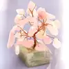Copac cu cristale Cuart Roz naturale, piatra iubirii pure,suport pietre semipretioase, 8 cm