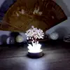 Copacel Cuart Roz cu lumina, pietre semipretioase pentru noroc in dragoste, obeliscuri cristal pe soclu lemn si cablu usb