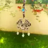 Amuleta Cufarul abundentei cu pasarea colibri si floarea cu 5 petale feng shui pentru bogatie, energie si oportunitati, metal argintiu snur