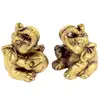 Set 6 elefanti norocosi, decoratiuni feng shui casa pentru dragoste si noroc, auriu