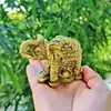 Elefant feng shui cu trompa in sus, statueta pentru dragoste si bun augur, auriu