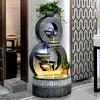 Fantana feng shui Infinit, curgătoare de exterior casă, leduri 93 cm gri