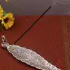 Ganesha suport betisoare si conuri parfumate, simbol de noi inceputuri, aluminiu, 20 cm