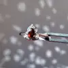 Inel Granat, piatra stabilității 6 mm roșu reglabil